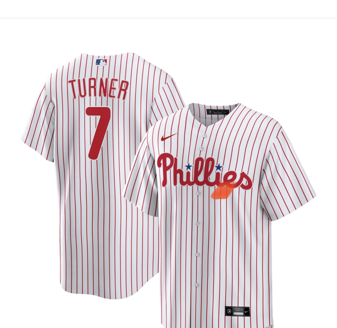 Men Philadelphia Phillies #7 Turner white with red strips MLB Jerseys->detroit lions->NFL Jersey